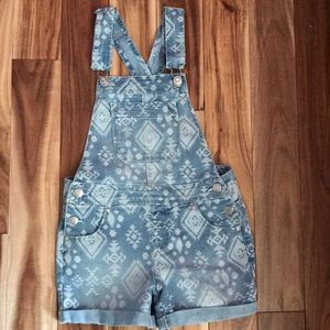 Jordache Printed Overall Shorts Girls Size 7-8